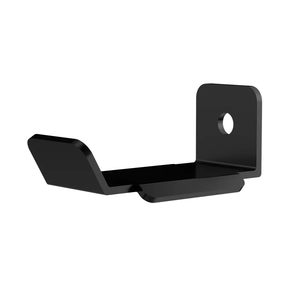Right three-quarter view of the black SIMGASM accessory holder with its open support tray