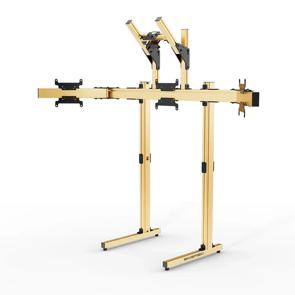 SIMGASM | Apex Free Standing Quad Monitor Stand VESA 75/200 - Gold