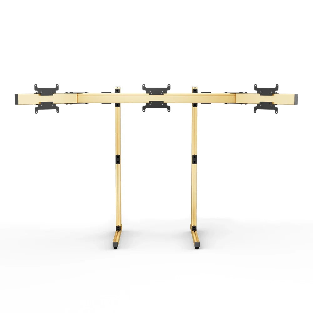 SIMGASM | Apex Free Standing Triple Monitor Stand VESA 75/200 - Gold