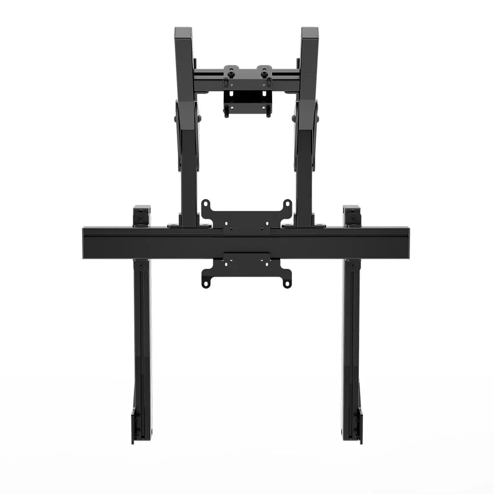Straight-on view of the Apex double stand with two vertically stacked VESA mounts