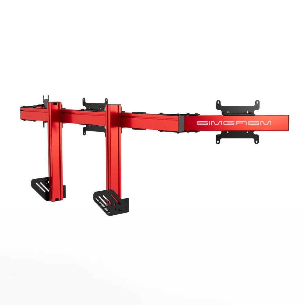 SIMGASM | Apex Integrated Triple Monitor Stand VESA 75/200 - Red