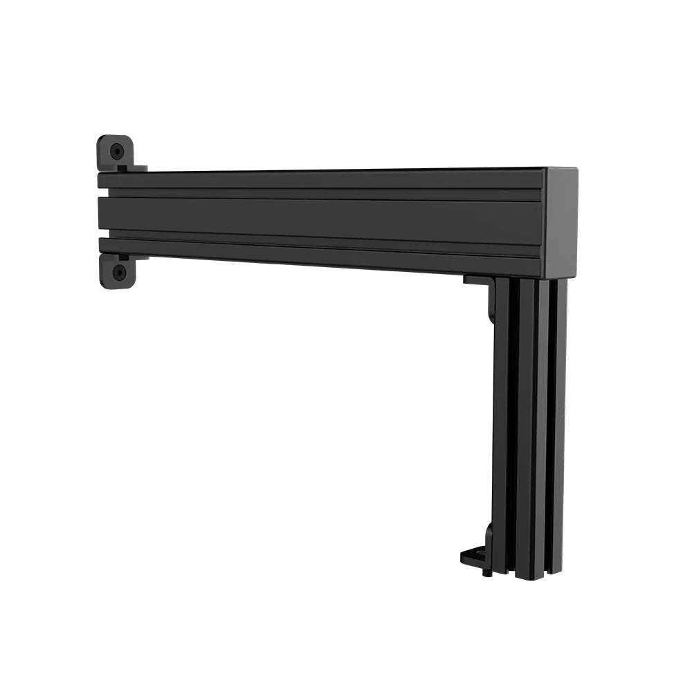 End-on three-quarter view of the black SIMGASM Apex side-profile mounting arm
