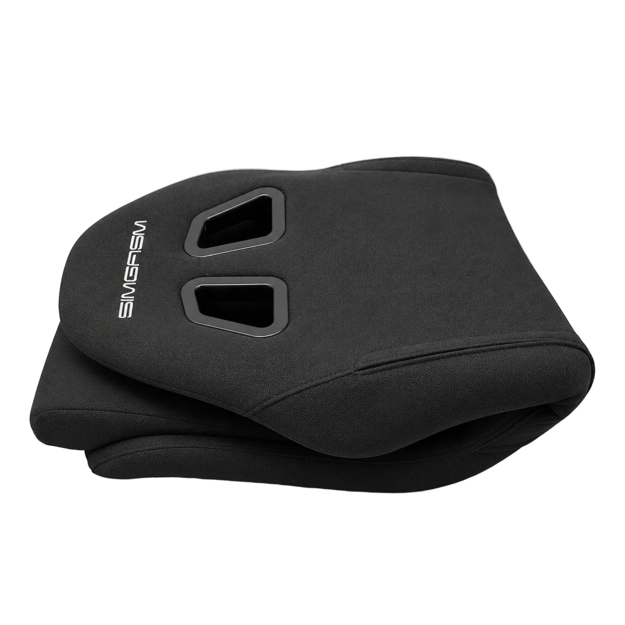 Removable black back cushion for the SIMGASM Core bucket seat shown folded forward