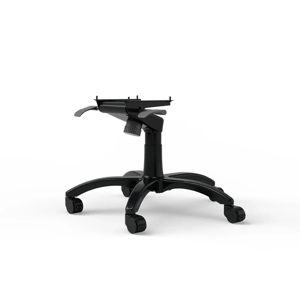 Rear three-quarter view of the black SIMGASM office-chair base and tilt controls