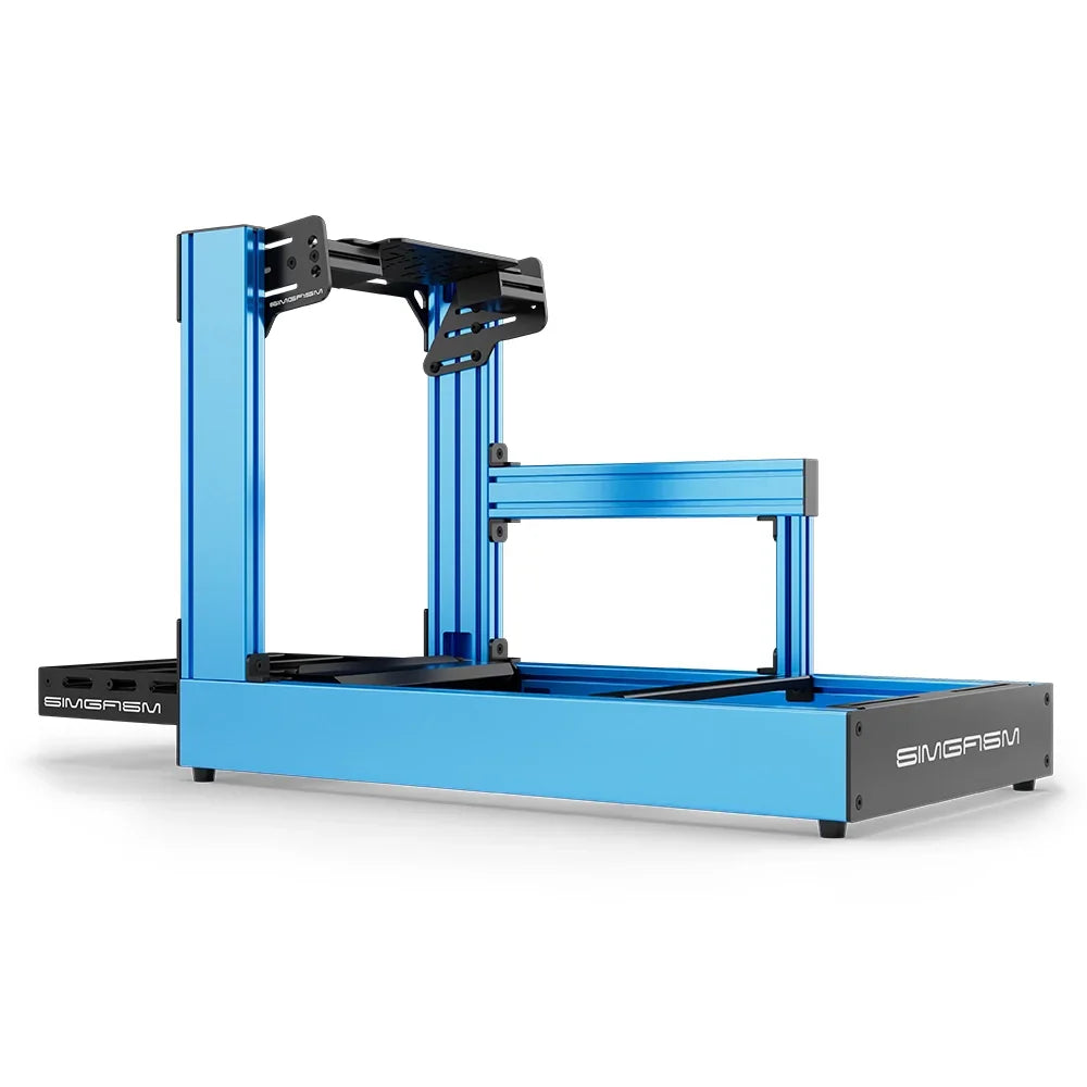 SIMGASM | Sport Aluminum Sim Racing Cockpit - Blue - Bottom Mount