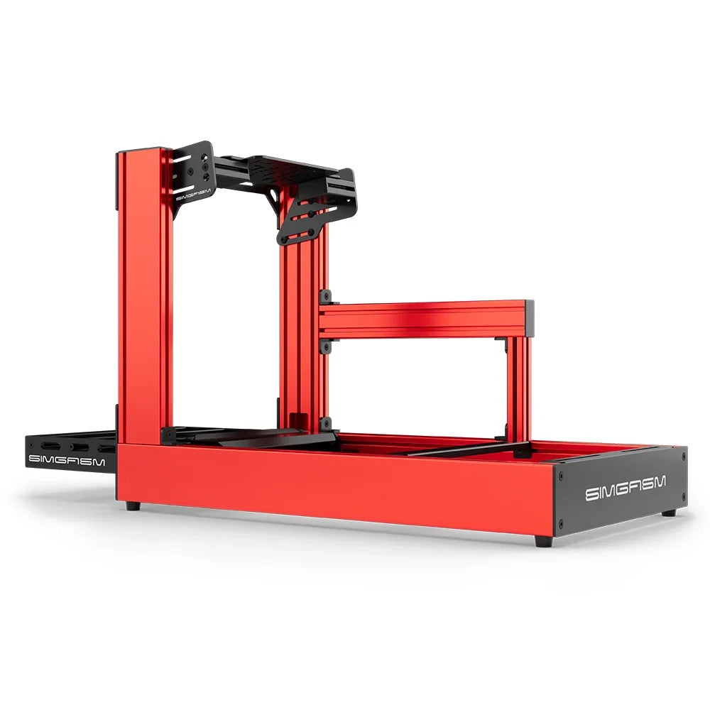 SIMGASM | Sport Aluminum Sim Racing Cockpit - Red - Bottom Mount