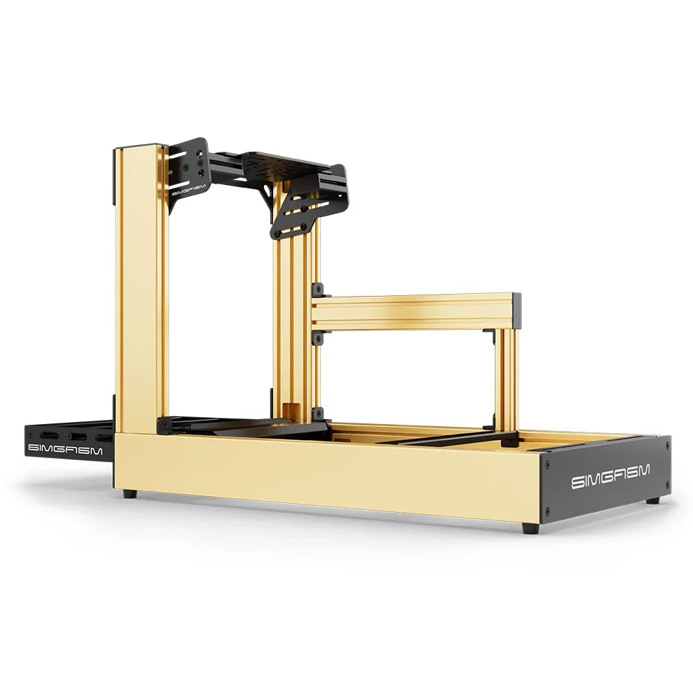 SIMGASM | Sport Aluminum Sim Racing Cockpit - Yellow - Bottom Mount