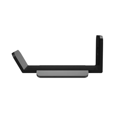 Side view of the black SIMGASM accessory holder showing the flat tray and upright ends