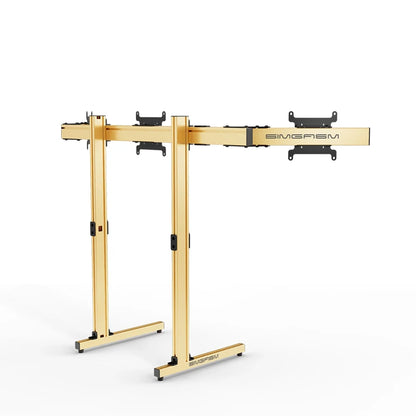 SIMGASM | Apex Free Standing Triple Monitor Stand VESA 75/200 - Gold