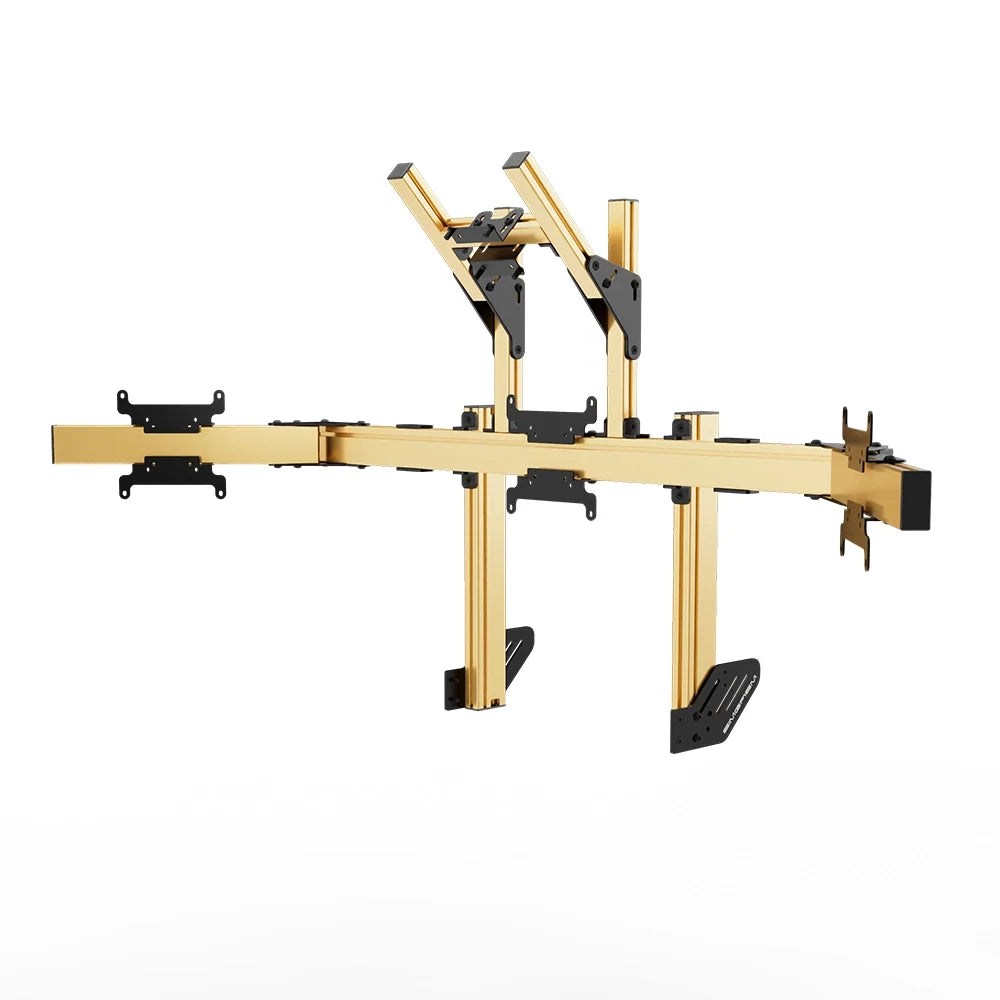 SIMGASM | Apex Integrated Quad Monitor Stand VESA 75/200 - Gold