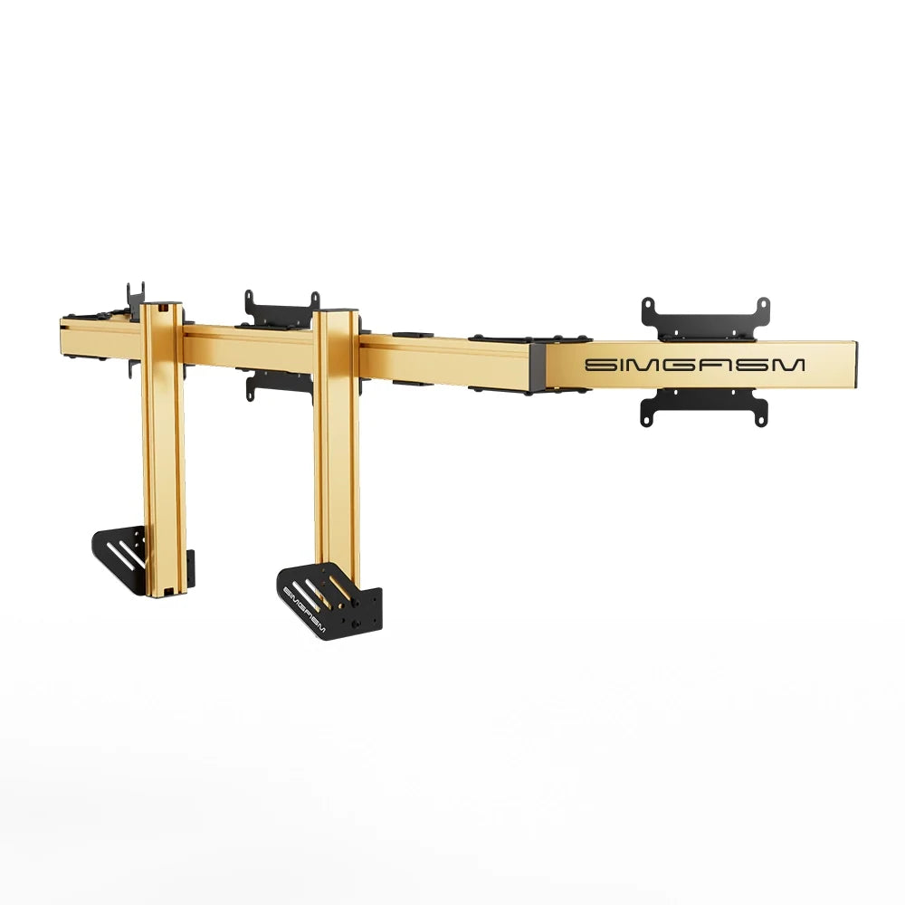 SIMGASM | Apex Integrated Triple Monitor Stand VESA 75/200 - Gold