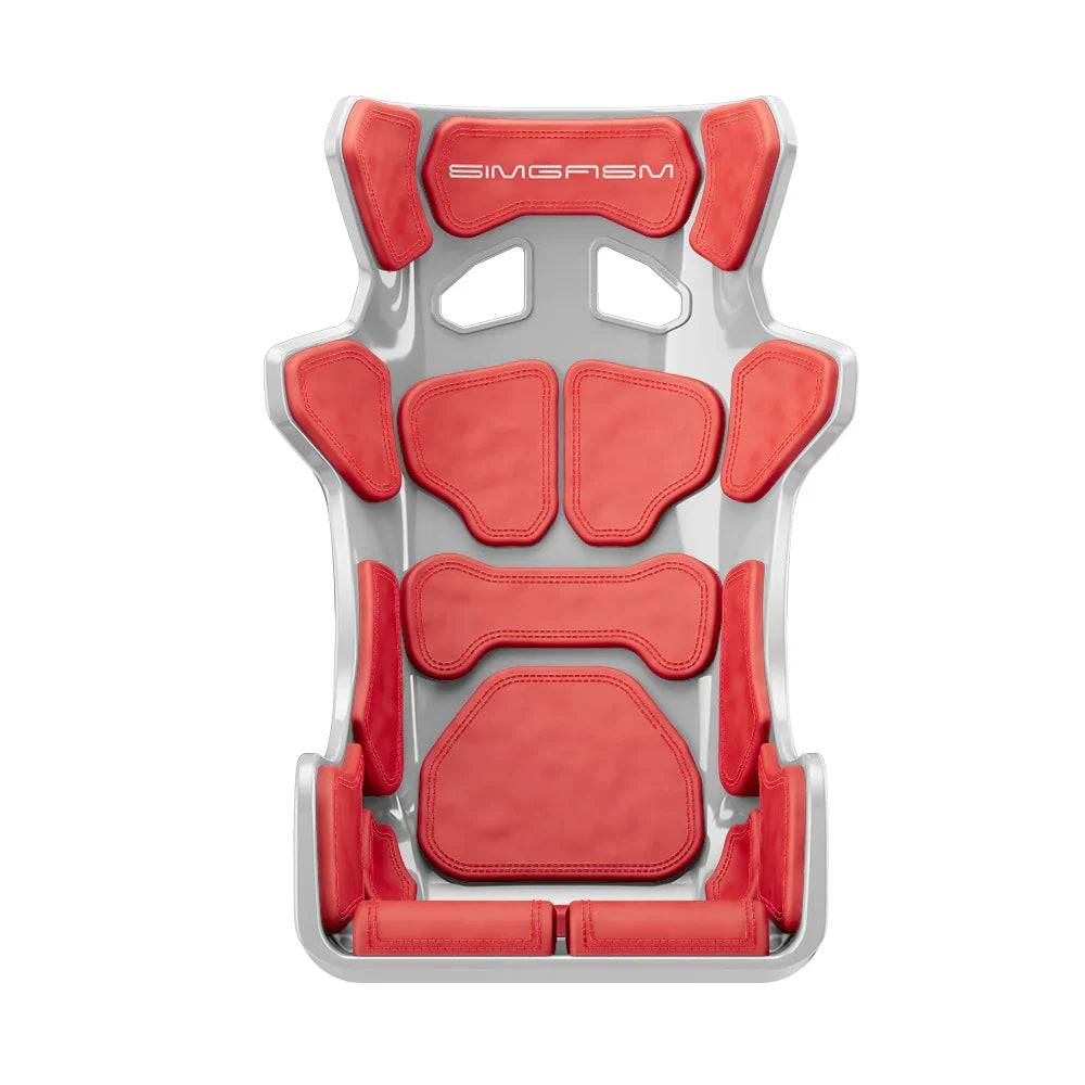 SIMGASM | Atlas Sim Racing Seat Gran Turismo - White - Red