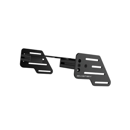 Left three-quarter view of the black SIMGASM bottom wheel mount with slotted side plates