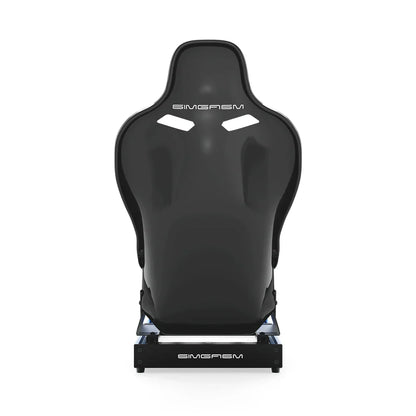 SIMGASM Club blue sim racing cockpit, blue Formula seat, rear view of seat shell