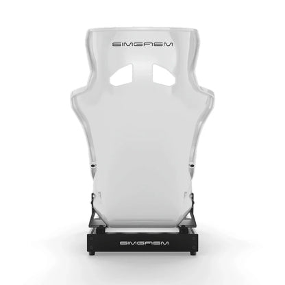 SIMGASM Club Marini sim racing cockpit, white GT seat, rear view of seat shell