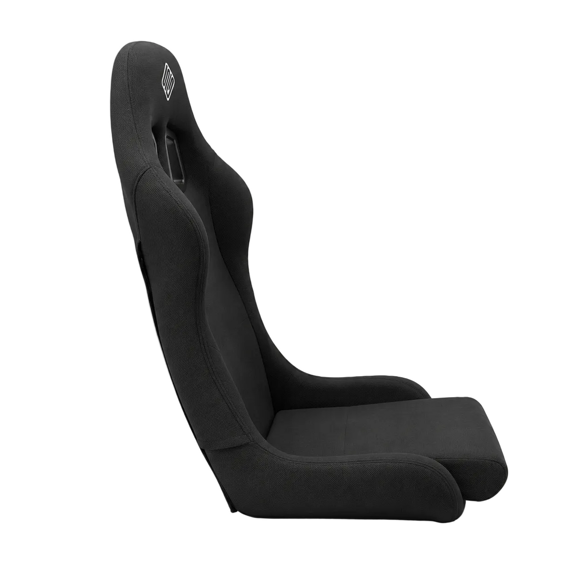 Right side profile of the black SIMGASM Core bucket seat and fixed backrest