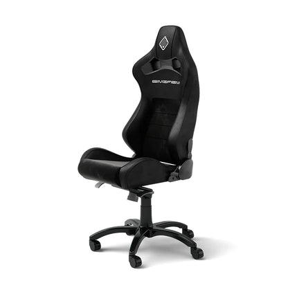 Front-left three-quarter view of the black SIMGASM Core reclining office chair