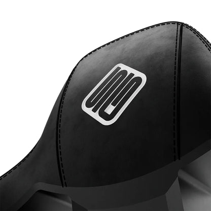 Close-up of the stitched headrest on the black SIMGASM Core reclining seat