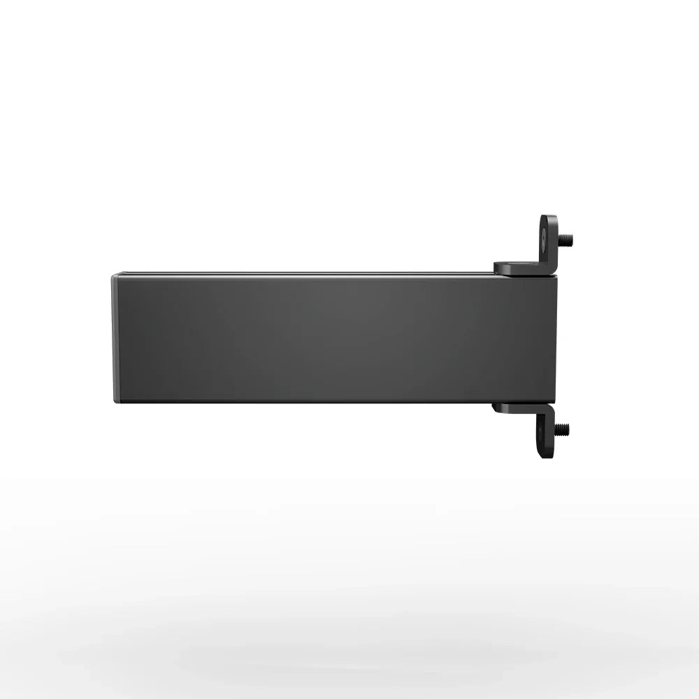 Side profile of the black SIMGASM Core mounting arm with both end brackets visible