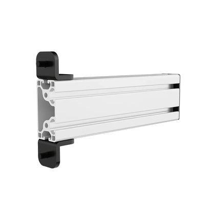Three-quarter view of the white SIMGASM Core side-profile mounting arm and end brackets