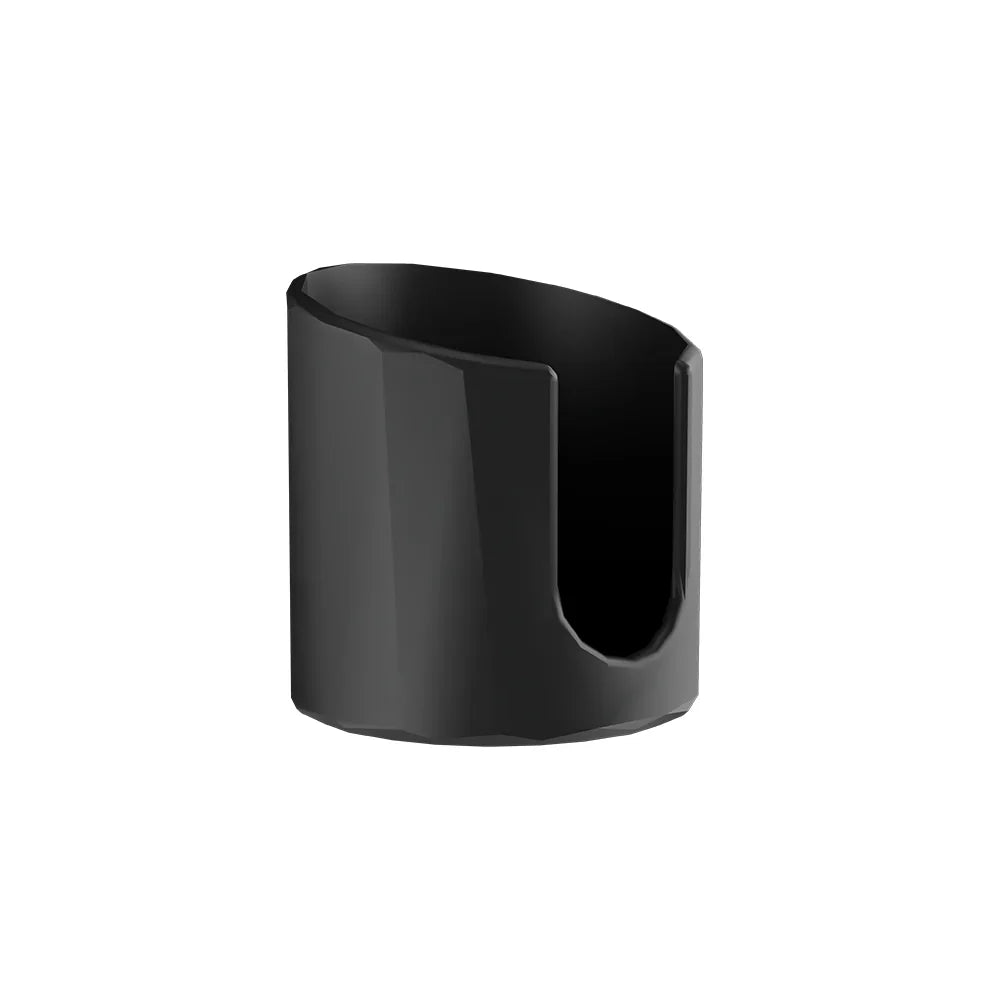 Left three-quarter view of the black SIMGASM cup holder with its open front slot