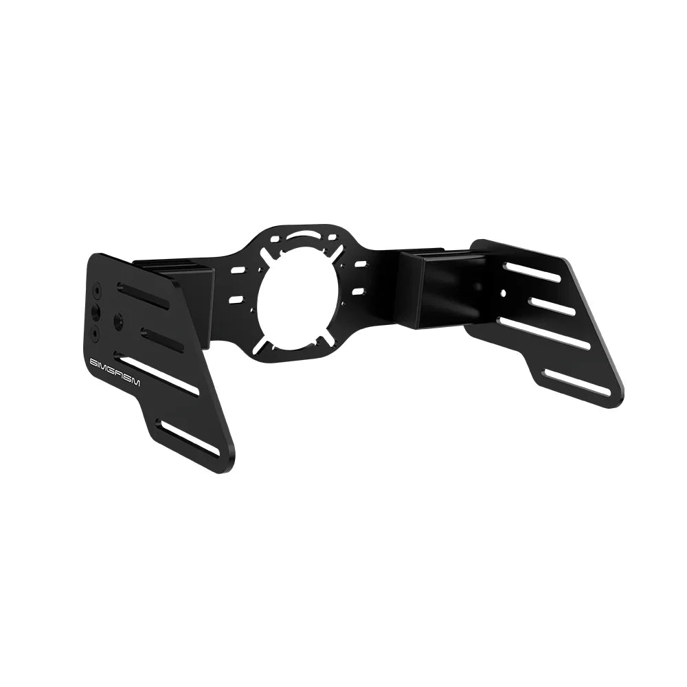 Right three-quarter view of the black SIMGASM front wheel mount and centre bracket