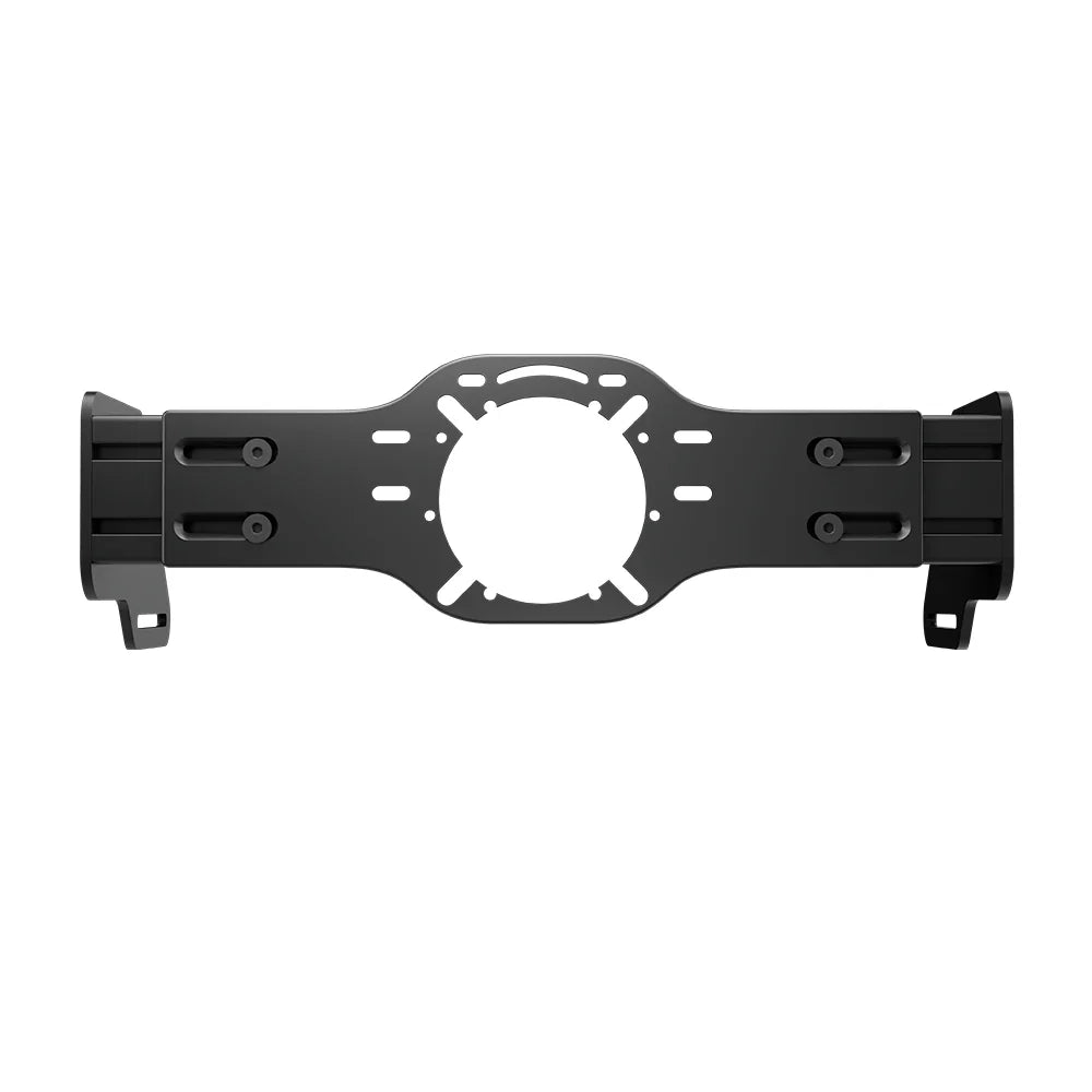 Straight-on view of the black SIMGASM front wheel mount showing both end brackets
