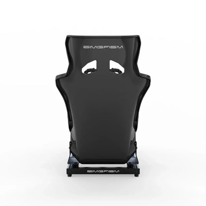 SIMGASM Hobby blue sim racing cockpit, blue GT seat, rear view of seat shell