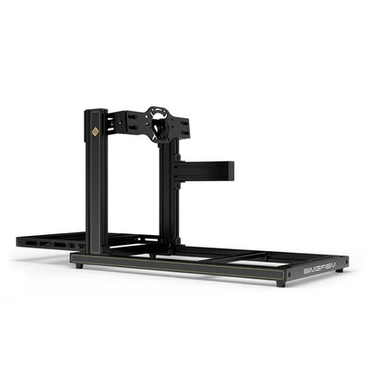 SIMGASM Hobby JPS sim racing cockpit, front-mount wheel plate, side-profile studio view
