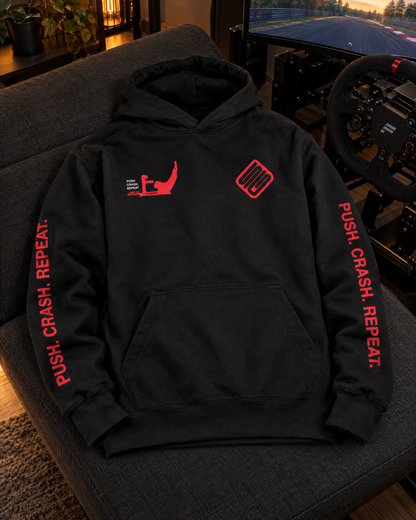 SIMGASM | Push. Crash. Repeat. Hoodie - Black