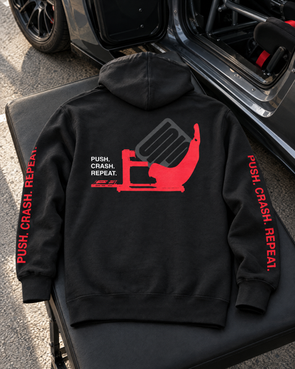 SIMGASM | Push. Crash. Repeat. Hoodie - Black