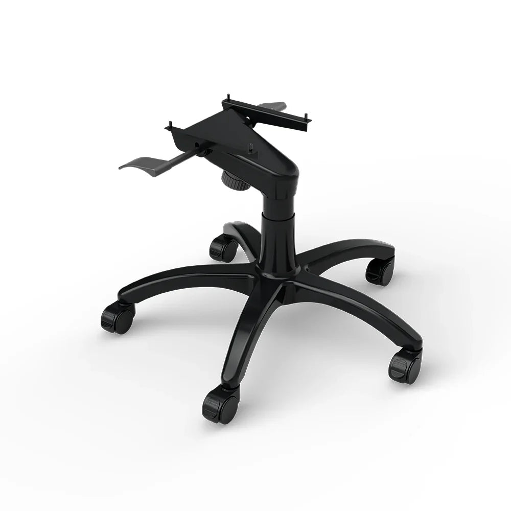 Right three-quarter view of the black SIMGASM office-chair base and gas-lift mount