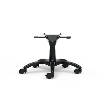 Front view of the black SIMGASM office-chair base and five-wheel layout
