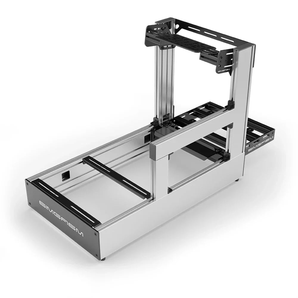SIMGASM | Pro Aluminum Sim Racing Cockpit - Silver - Bottom Mount