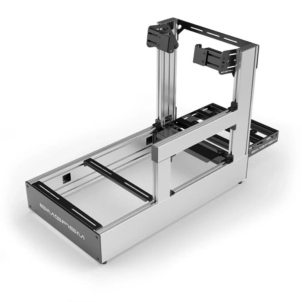 SIMGASM | Pro Aluminum Sim Racing Cockpit - Silver - Side Mount
