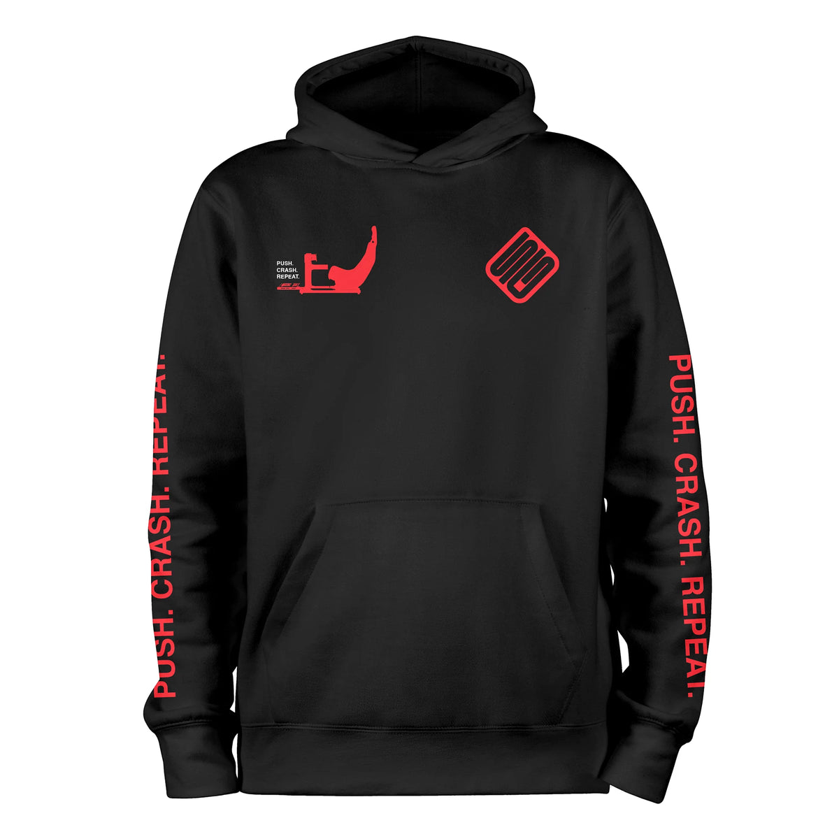 SIMGASM | Push. Crash. Repeat. Hoodie - Black