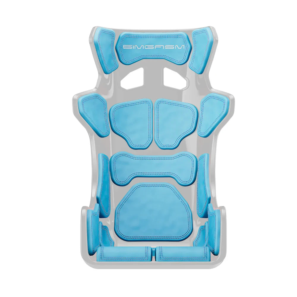 Blue Atlas GT cushion set arranged in its complete seating layout