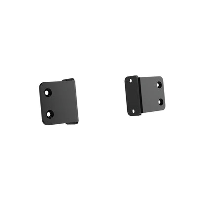 Front view of the paired black SIMGASM side-mount brackets and bolt holes