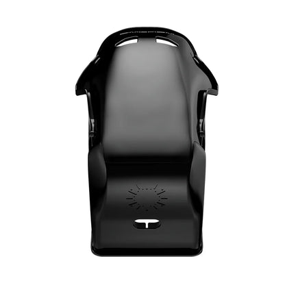 Top-down view of the black-shell SIMGASM Atlas GT seat without the removable cushions