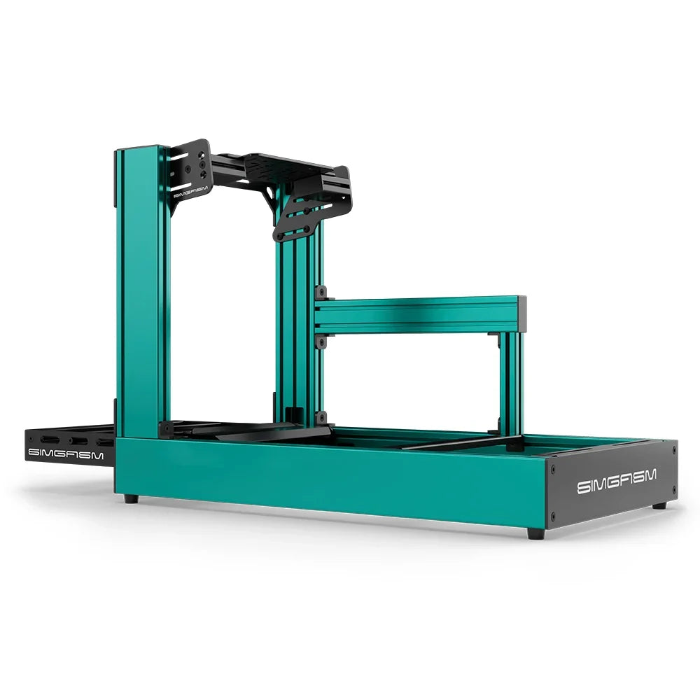 SIMGASM | Sport Aluminum Sim Racing Cockpit - Green - Bottom Mount