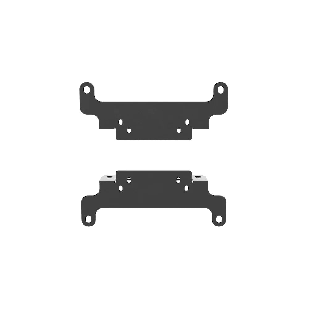 Front view of the two-piece black SIMGASM VESA bracket set for 75, 100 and 200 mm mounting patterns