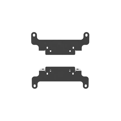 Front view of the two-piece black SIMGASM VESA bracket set for 75, 100 and 200 mm mounting patterns