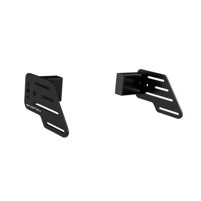 Right three-quarter view of the paired black SIMGASM wheel-mount base brackets