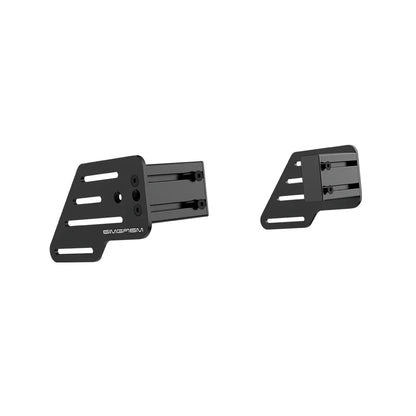 Left three-quarter view of the paired black SIMGASM wheel-mount base brackets