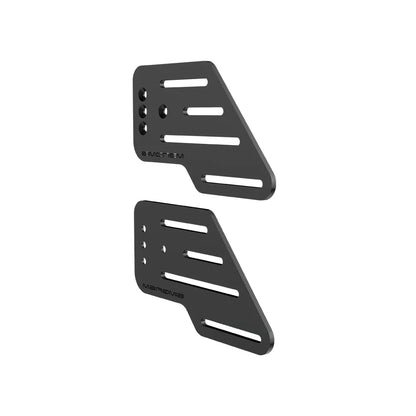 Left three-quarter view of the paired large black SIMGASM wheel-mount side plates